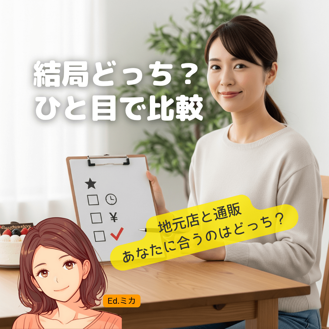 ひと目でわかる！市川市の写真ケーキ購入先 徹底比較表