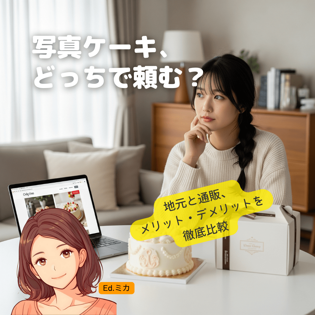 あなたはどっち派？「地元店」vs「通販」写真ケーキのメリット・デメリット