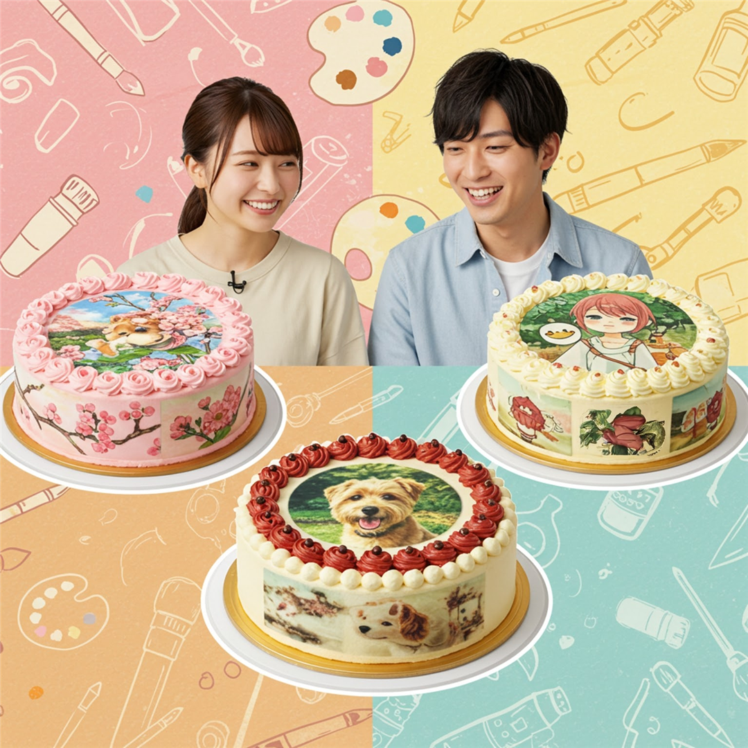 写真ケーキのデザインは、どのくらい自由に選べる?