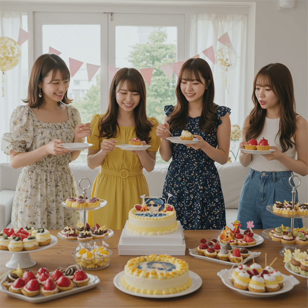 大人4人で写真ケーキを食べるなら、何号サイズを注文すればいい?